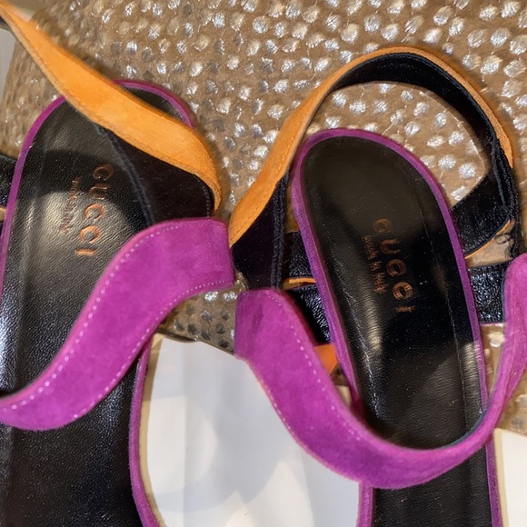 GUCCI Multicolored Orange Metallic Heel - Picture 3 of 8